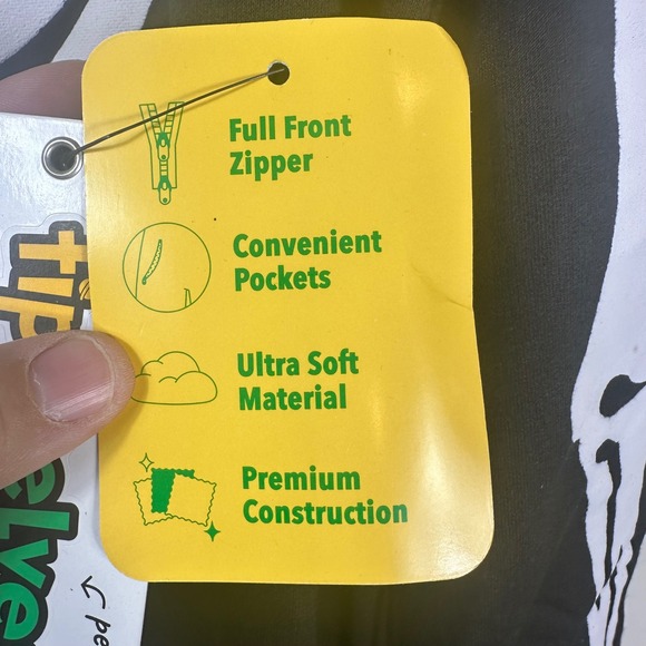 Tipsy Elves Skeleton Costume Jumpsuit Full Zip Hooded Black Adult Size S‎ - Picture 9 of 9